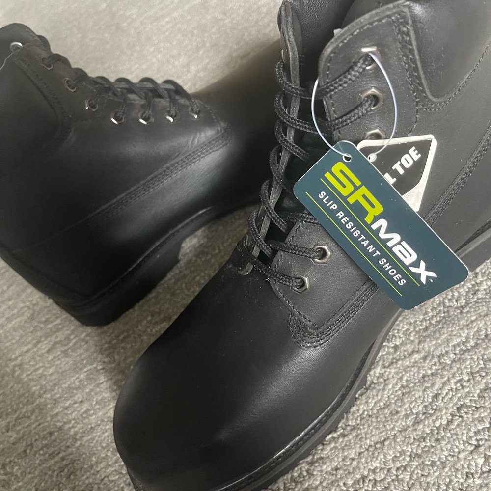 SRmax Mens Black Steel Toe Work Boots
